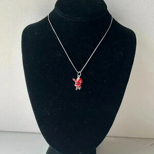 Vintage Santa Claus Christmas Pendant Necklace